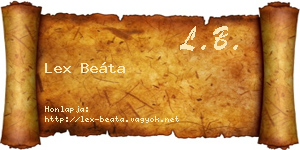 Lex Beáta névjegykártya
