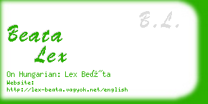 beata lex business card